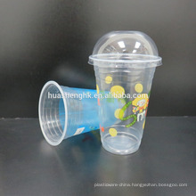 High Quality Food Grade Clear Plastic Disposable 17oz/500ml smoothie cups with lids for wholesale